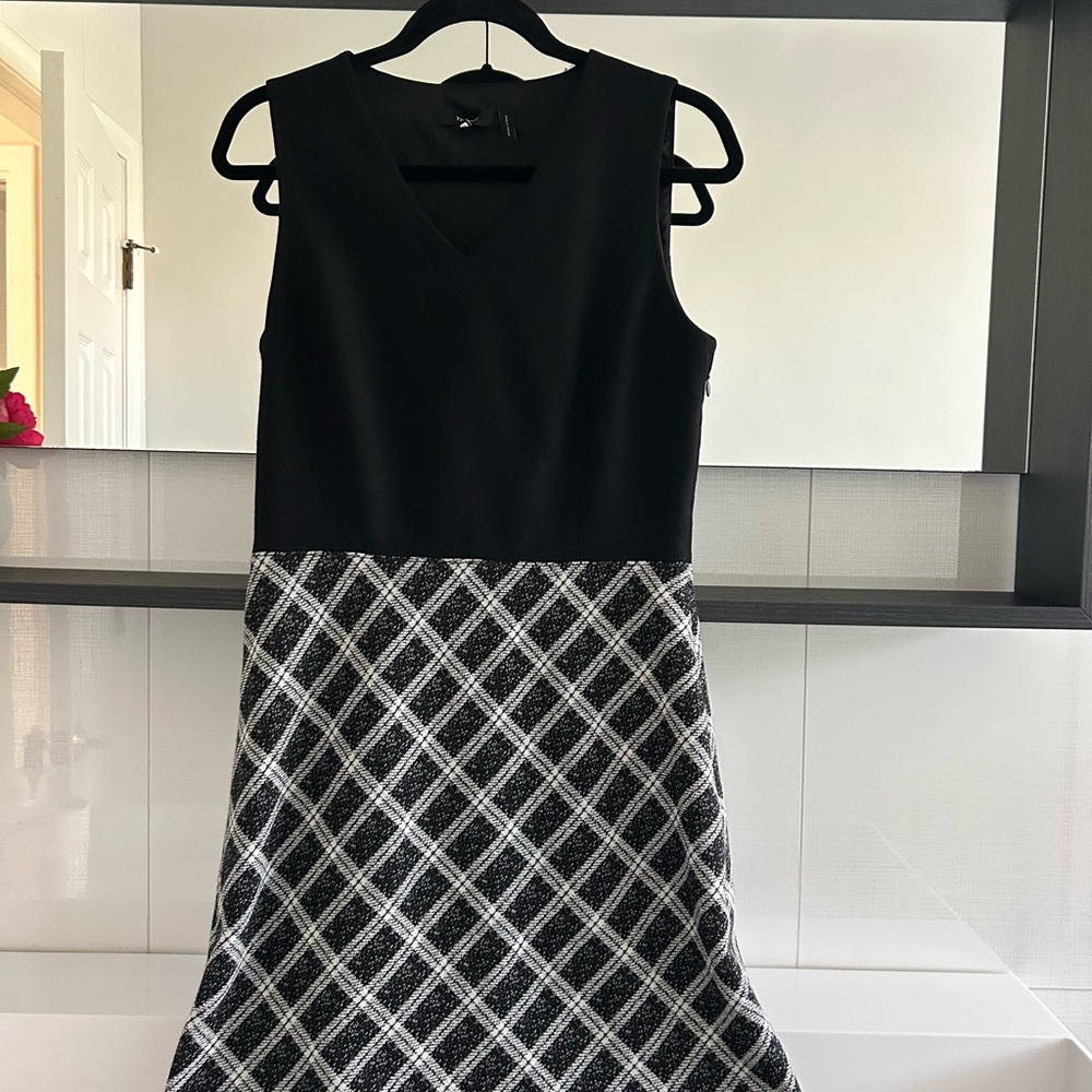 Theory Black and White Checkered Mini Dress - Picture 6 of 11